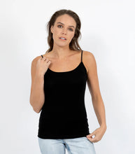 Load image into Gallery viewer, Baselayers Pure Wool Rib Cami - Black
