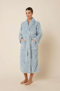 Gingerlilly Gabriella Plush Long Robe - Blue