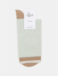 Levante Lina Fine Stripe Crew Sock Gelato