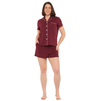 Plum Cotton Jersey Shortie PJ Set